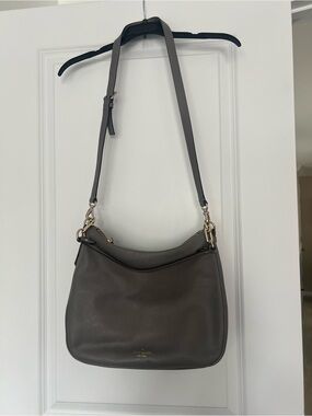 Kate Spade Pebbled Leather Shoulder Bag in Gray